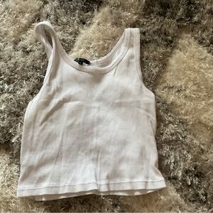White Ribbed Tank Top